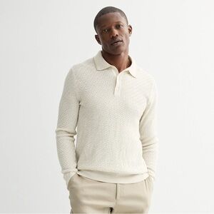 Apt. 9 Men's Cream Knit Polo Shirt